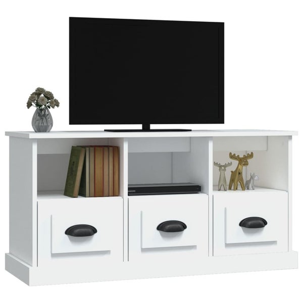 Vida Xl Tv Cabinet White 100X35x50 Cm Engineered Wood Carousel 1