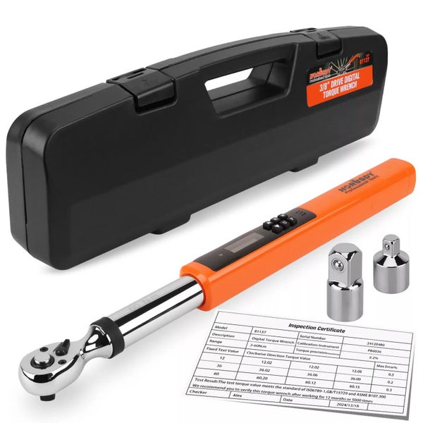 Horusdy 3/8" Drive Digital Torque Wrench Electronic Adjustable Range 44Ftlb Carousel 1
