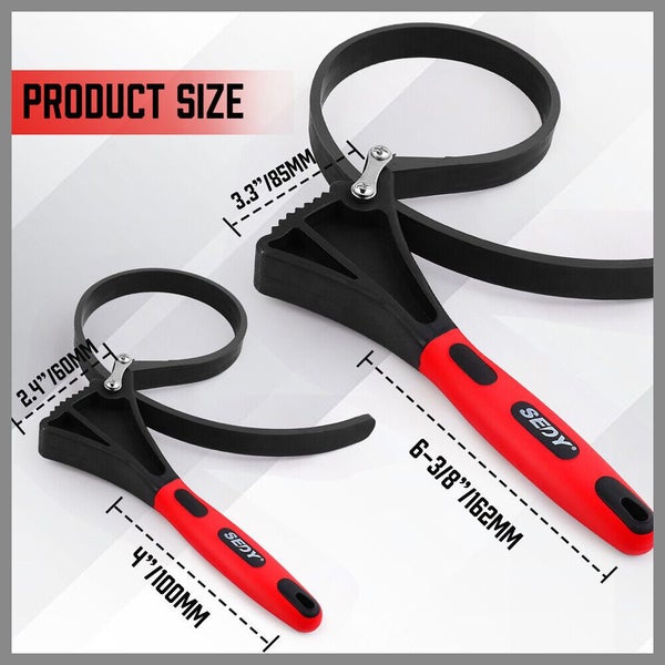 Sedy 2X Rubber Strap Wrench Adjustable Diy Plumber Jars Hose Pipe Oil Filter Ope Carousel 2