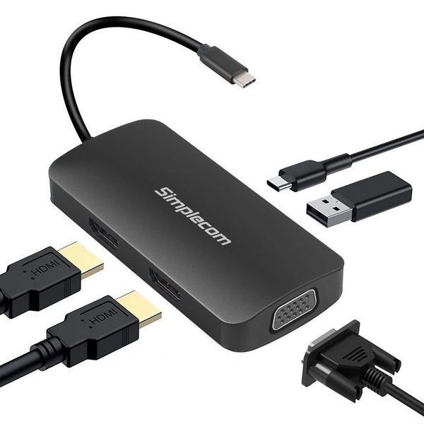 Da451 In Usb C Multiport Adapter Mst Hub With Vga And Dual Hdmi USB Cables Hubs Carousel 1