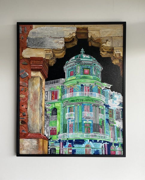 Subconscious Medley | Acrylic on canvas | Wooden farmed | Wall Hanging Carousel 1