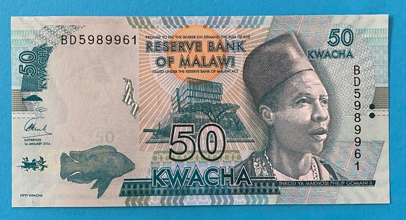 Malawi 50 Kwacha Note - Crisp UNC Carousel 1