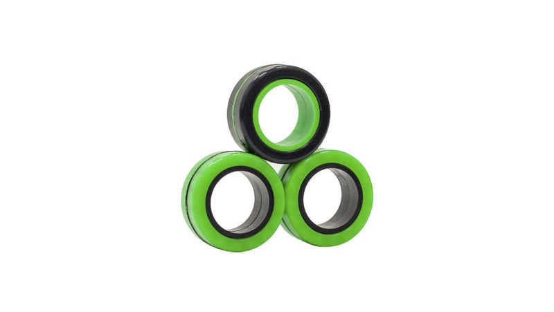 FinGears Magnetic Finger Ring (Green Black Green Rainbow) - Medium Carousel 1