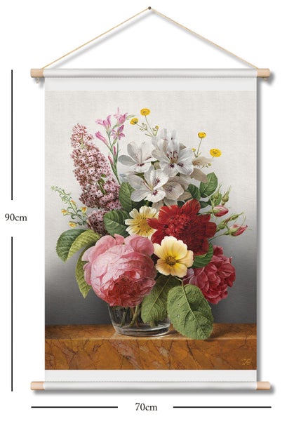 Flower art in glass vase canvas print wall art Carousel 1