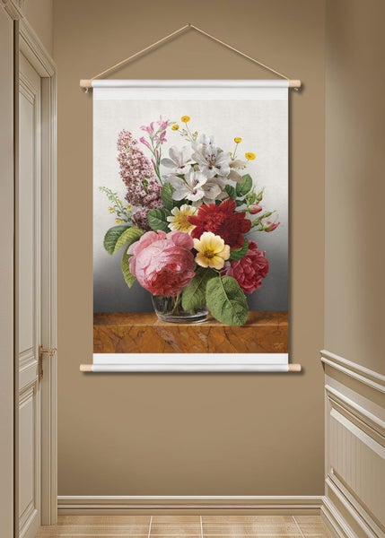 Flower art in glass vase canvas print wall art Carousel 2