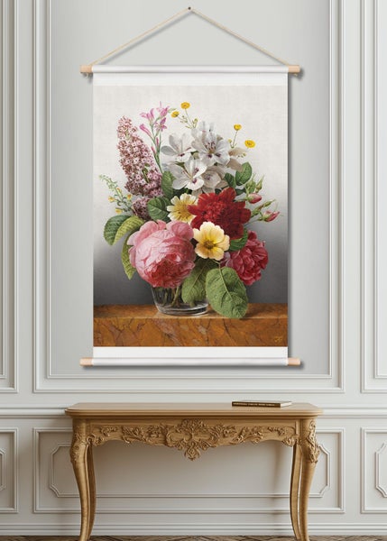 Flower art in glass vase canvas print wall art Carousel 3