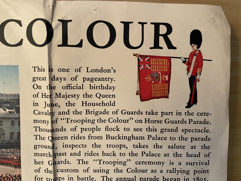 VINTAGE POSTER: Trooping The Colour - Queen Elizabeth II 1950s Carousel 2