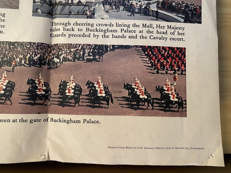 VINTAGE POSTER: Trooping The Colour - Queen Elizabeth II 1950s Carousel 5