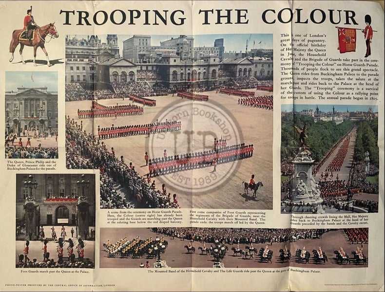 VINTAGE POSTER: Trooping The Colour - Queen Elizabeth II 1950s Carousel 1