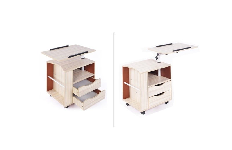 PTN 360 Adjustable Desk + Drawers Table Overbed wheels Laptop PC Bedside table Carousel 1
