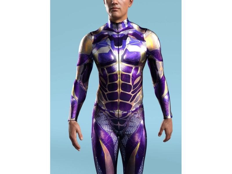 CyberPunk Jumpsuit Cool Colored Drawing Cosplay Bodysuit For Halloween Party Carousel 1