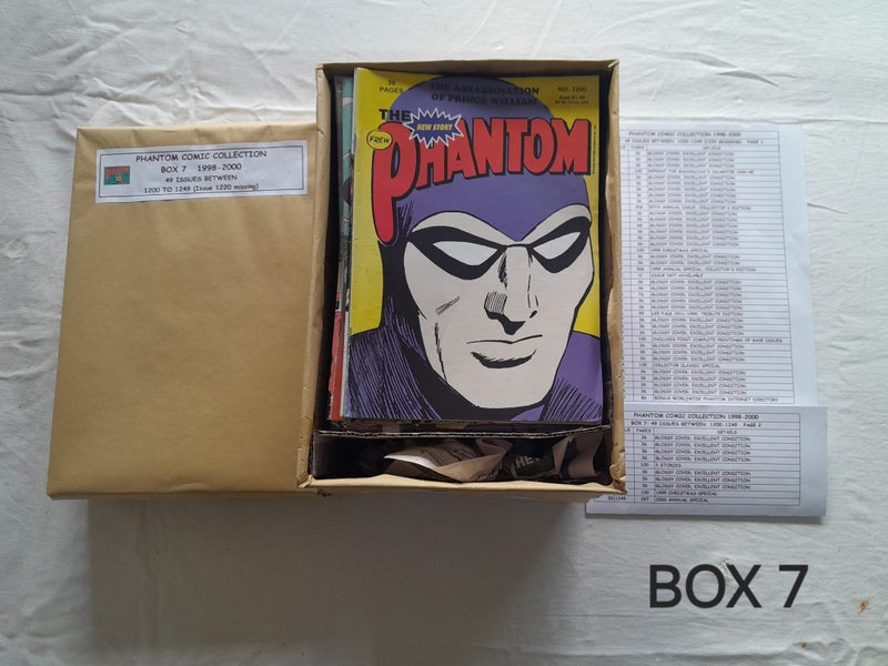 VINTAGE PHANTOM COMICS: LOT 3; 112 ISSUES BETWEEN 1998 & 2000: BOXES 7. 8 and 9 Carousel 2