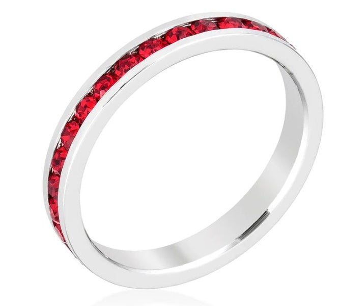 Stylish Stackable 18k Genuine Rhodium Plated Swarovski Crystal Rings628658283184671128