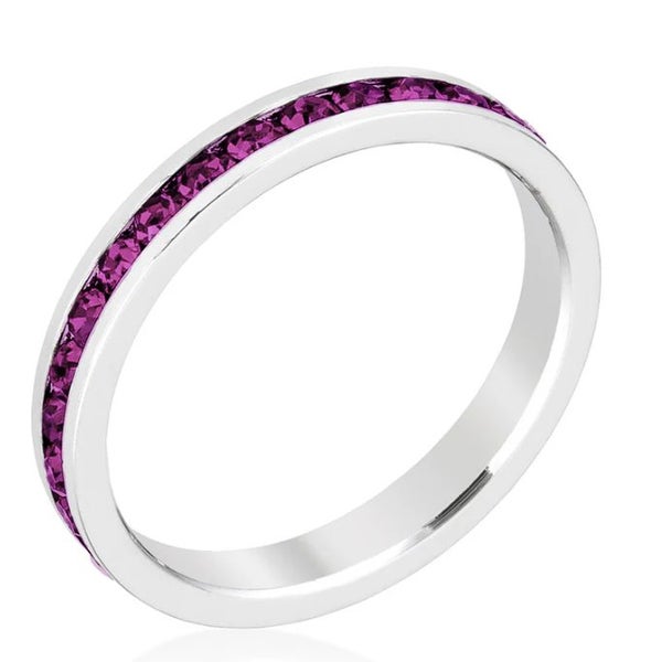 *$1RES* Stylish Stackable 18k Genuine Rhodium Plated Swarovski Crystal Rings62865828306178112