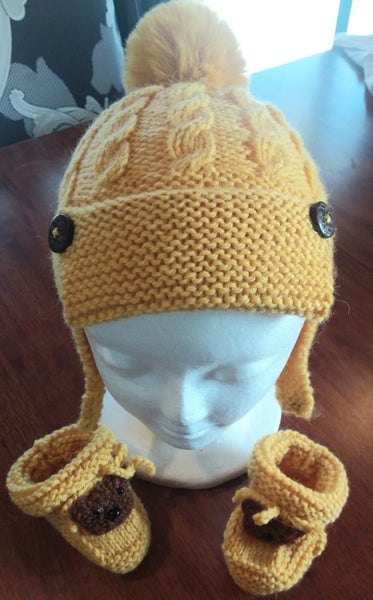 Baby Helmet beanies and booties Pure Wool62863845108481111