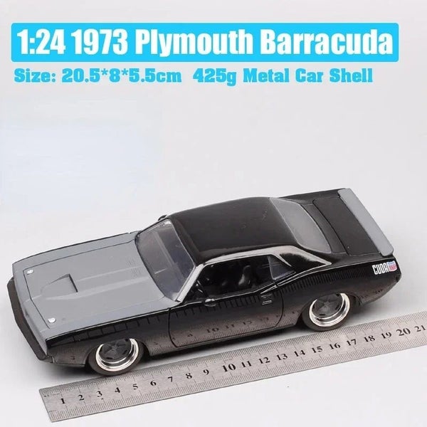 Jada 1:24 1973 Plymouth Barracuda Scale Vintage Diecast Carousel 15