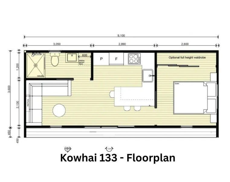 Tiny Home | One Bedroom | 33m2 | Kowhai Carousel 2