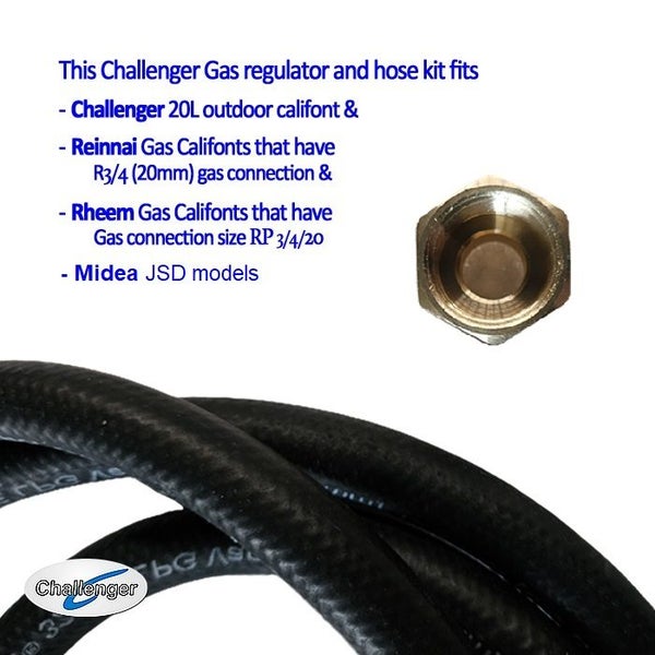 Gas Regulator & Hose Kit for gas water heater/califont - with 3/4'' adapter Carousel 3