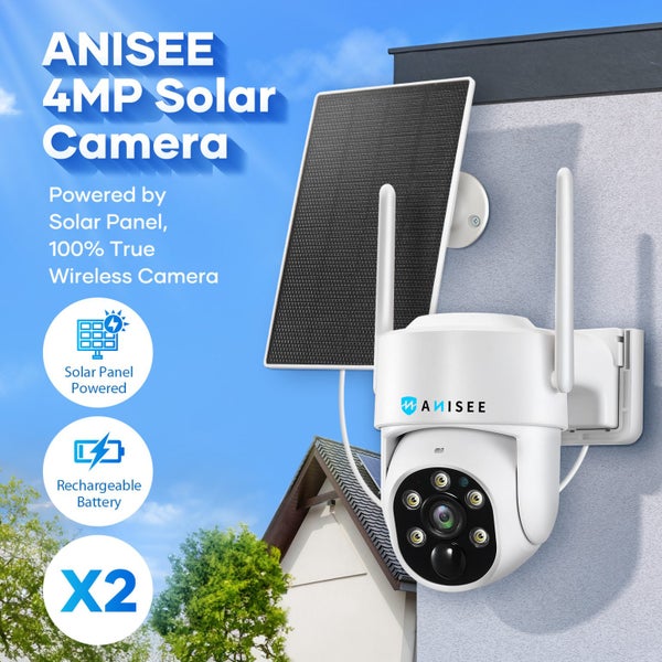 WiFi 2x Security Camera CCTV Set Solar Wireless Home PTZ Surveillance System Carousel 1