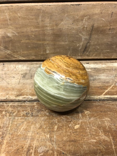 Large Banded Onyx Calcite Sphere - $1 RESERVE Carousel 1