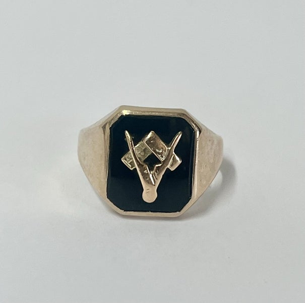 ****9CT ROSE GOLD ONYX RING**** Carousel 1