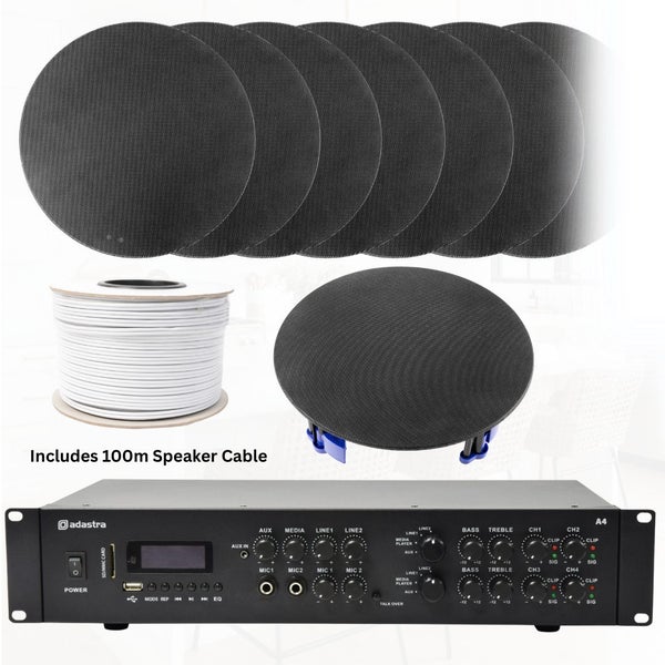 Professional Amplifier with 8 Ceiling Speakers Carousel 1