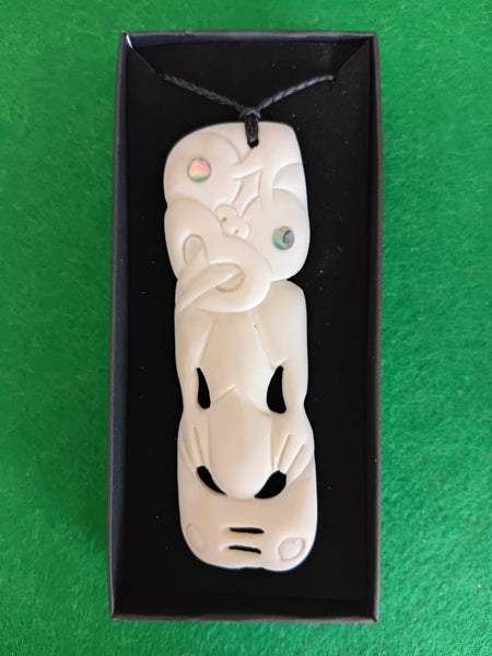 Bone Carving - Medium Hei Tiki Necklace in Giftbox Carousel 2