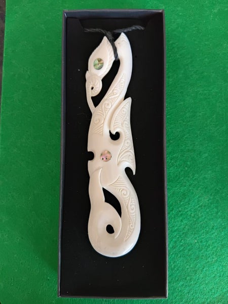Bone Carving - Large Manaia Necklace in Giftbox Carousel 2