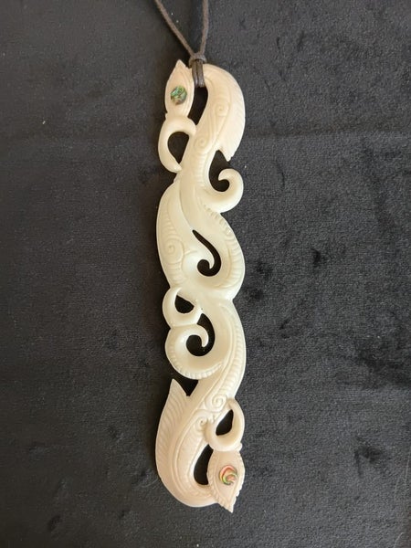 Bone Carving - Large Manaia Necklace in Giftbox Carousel 1
