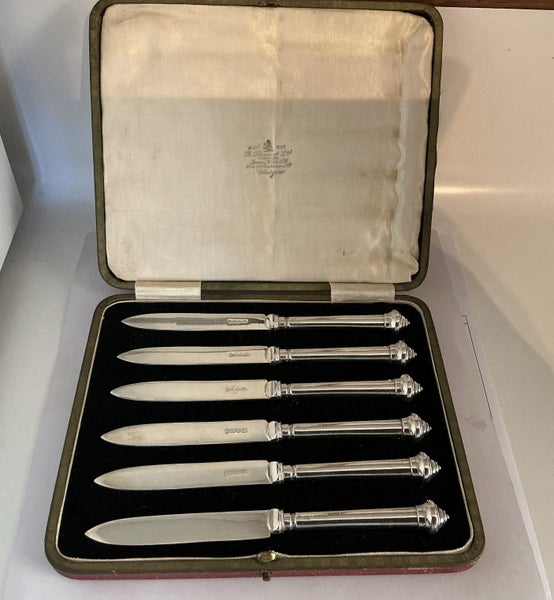 DATED 1903, STERLING SILVER FRUIT KNIVES, OVER A 100 YEARS OLD - AN IDEAL GIFT
