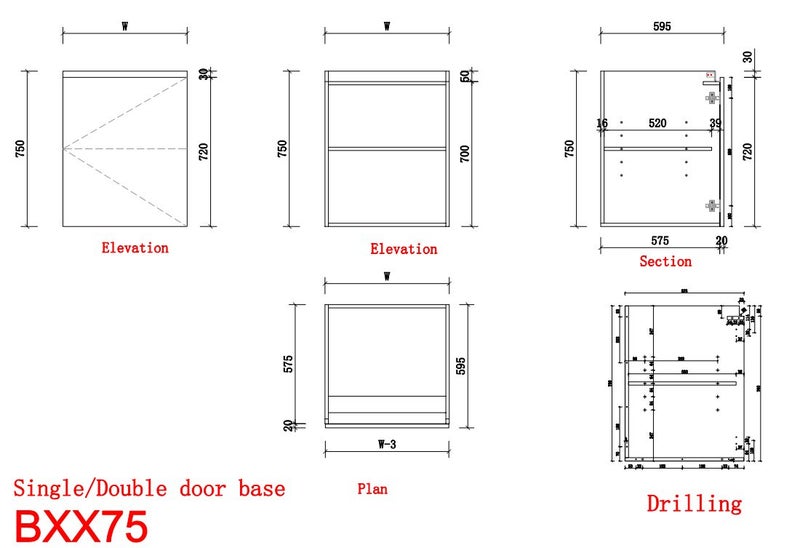 600mm Single Door Base Unit – Flat Pack Kitchen Cabinet Carousel 4