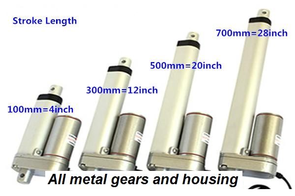 LINEAR ACTUATOR 12V 48W 400 mm STROKE 100kg 1000 N Quality reduction box IP65 Carousel 2