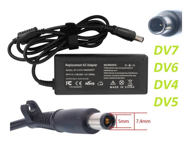 Laptop Power Supply HP COMPAQ DV5 DV4 DV6 DV7 18.5V 3.5A RC2 Carousel 1
