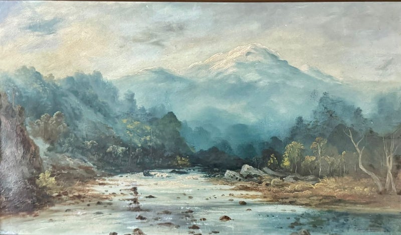 Thomas Reginald Attwood ''South Island River'' Oil on Board Carousel 2