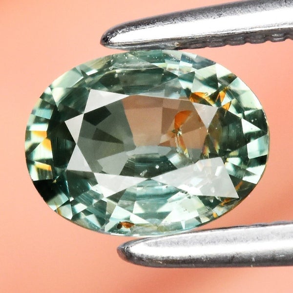 $1 RES * Buy Now $1,199.00 * 0.69ct Green Oval UNHEATED Sapphire Loose Gemstone Carousel 1