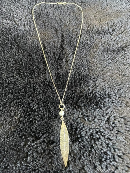 Karen Walker Cultured Pearl Leaf Pendant Carousel 2