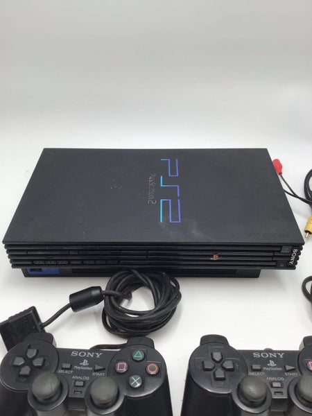 * Black PS2 Console w/ 2 Dualshock Controllers, Cables & Memory Card! * Carousel 2