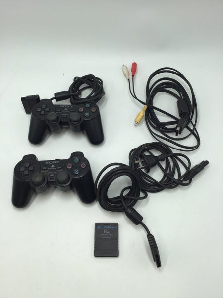 * Black PS2 Console w/ 2 Dualshock Controllers, Cables & Memory Card! * Carousel 4