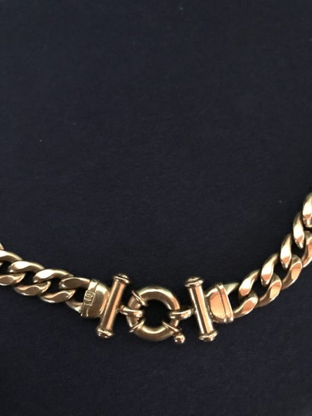 10 carat solid Rose Gold curb link 45cm necklace. Carousel 2