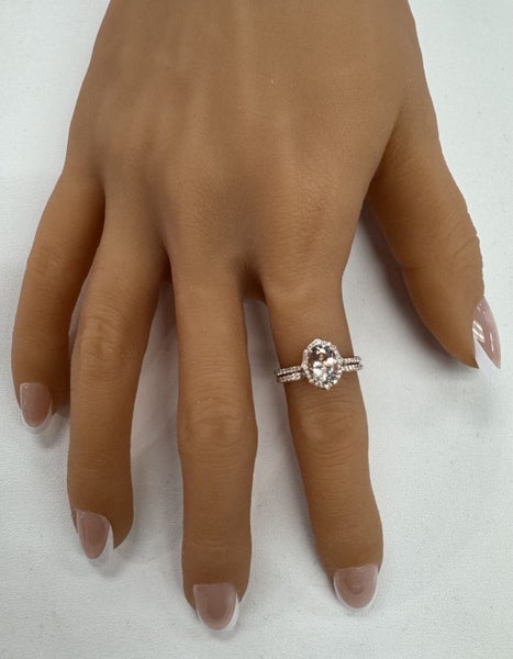 14ct Morganite & Diamond Ring TDW 0.30ct Valuation $3,000 VAL777 Carousel 2