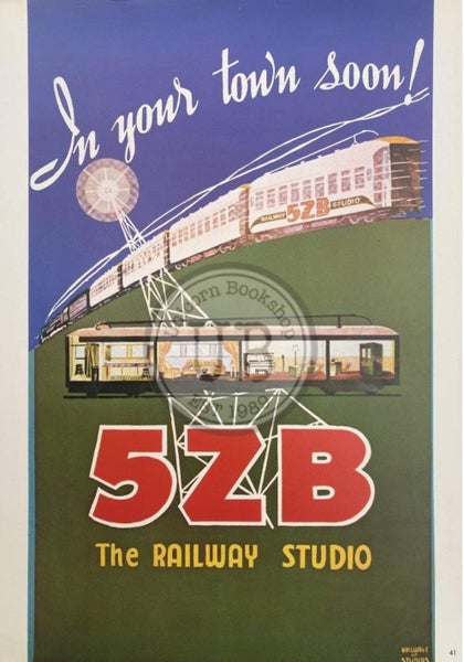 VINTAGE POSTER: 5ZB The Railway Radio Studio 1939 Carousel 1