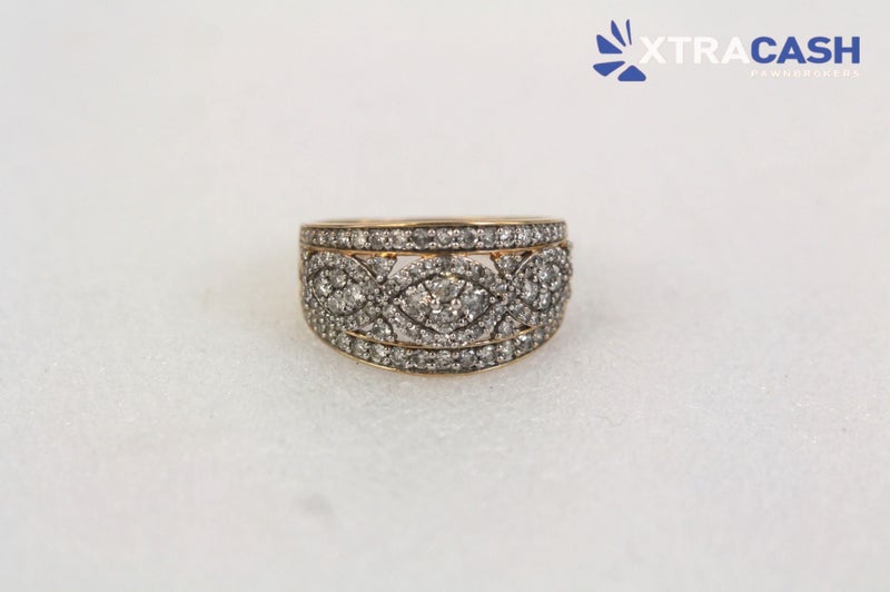 Michael Hill 10ct Yellow Gold and Diamond Cluster Ring With Papers Carousel 1