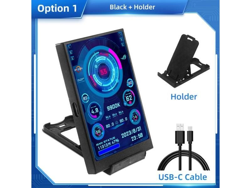 New 3.5 Inch IPS TYPE-C Secondary Screen Computer CPU GPU RAM HDD MonitorUSB Carousel 1