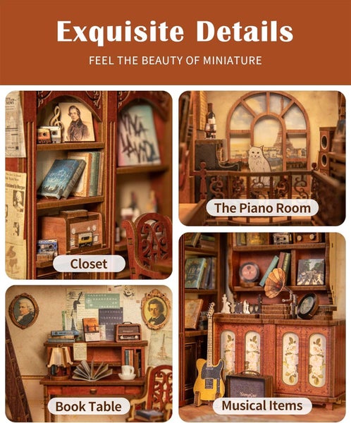 Book Nook Miniature Model Kit- The Secret Rhythm DIY62863240133635114