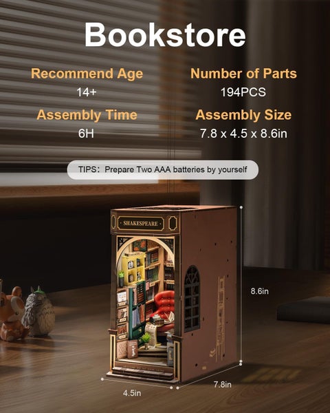 Book Nook Miniature Model Kit- Bookstore DIY Miniature Carousel 2