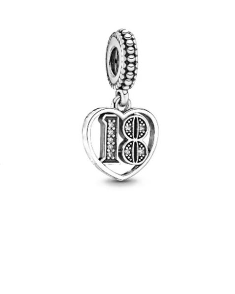 Sterling Silver 18 Charm - Fit's Pandora Bracelet Carousel 1