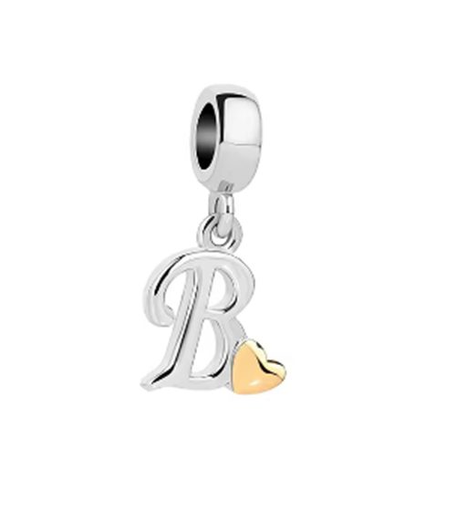 Sterling Silver Letter "B" Charm - Fit's Pandora Bracelet Carousel 1
