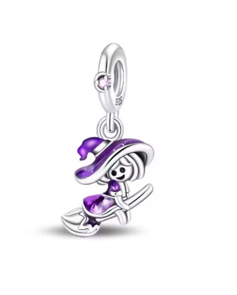 Purple Witch on Broomstick Charm Carousel 1