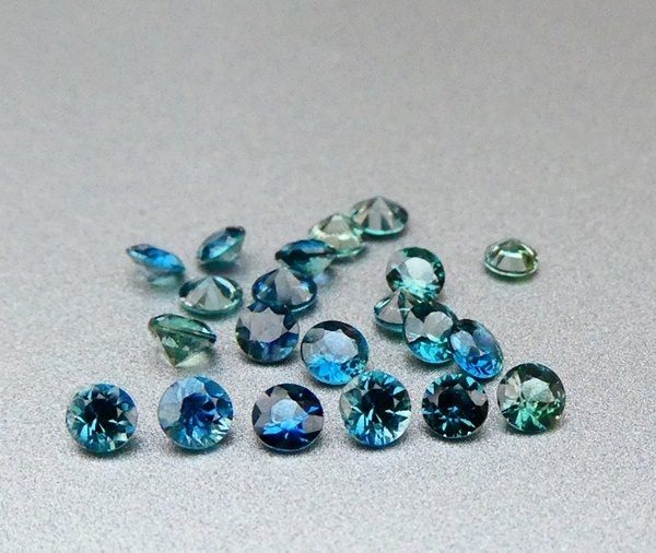 $1RE 3.50CT UNHEATED ROUND DIAMOND CUT 100% NATURAL GREEN BLUE SAPPHIRE LOT Carousel 1