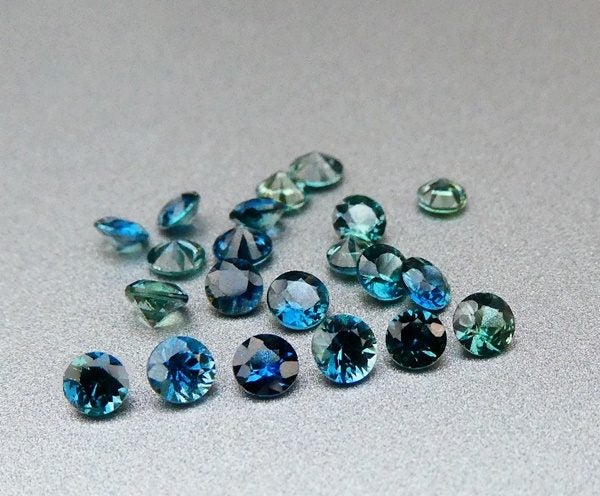$1RE 3.50CT UNHEATED ROUND DIAMOND CUT 100% NATURAL GREEN BLUE SAPPHIRE LOT Carousel 2